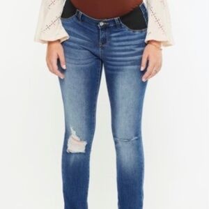 Kancan Maternity super skinny jean distressed lightwash denim sz 3 5 7 9